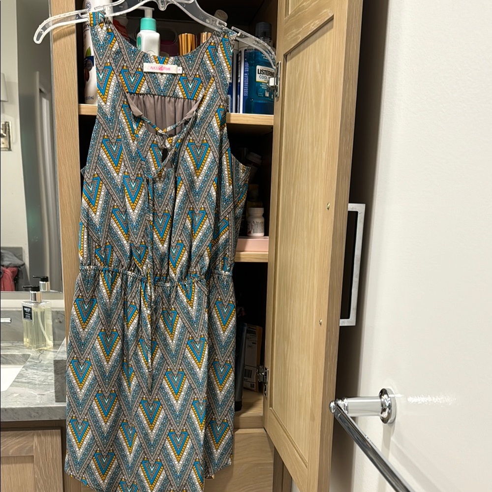 Alice & Trixie Green Gray Halter Sundress